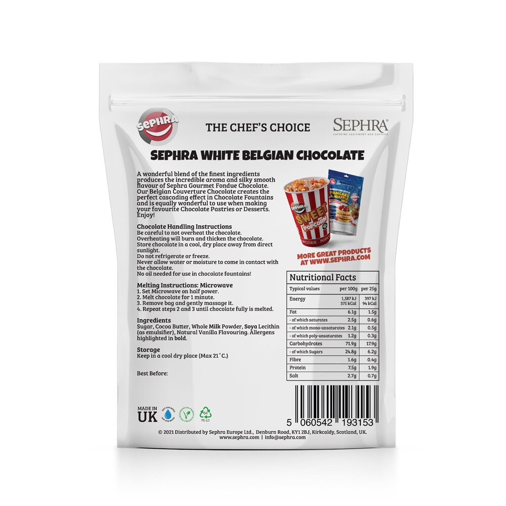 Sephra Belgian White Chocolate - 250g